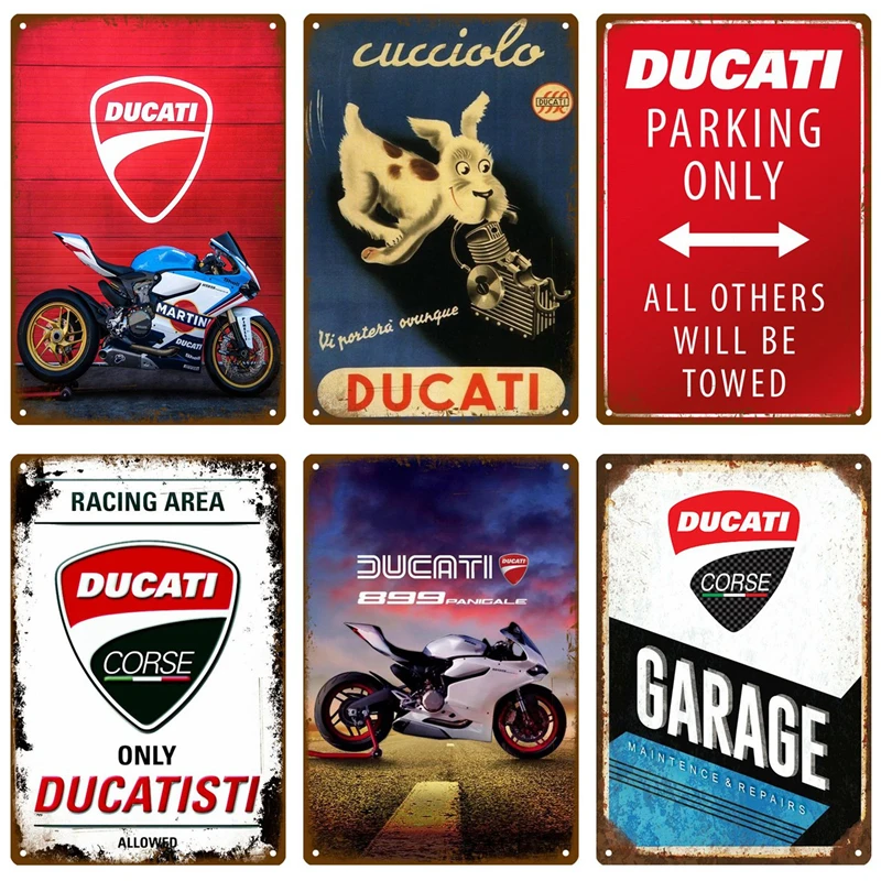 Ducati металлическая табличка для гаража винтажный настенный плакат Ретро Декор