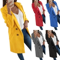 plus size 5xl trench coat for women autumn winter solid color lapel collar trench women sliming long coat women trench overcoat