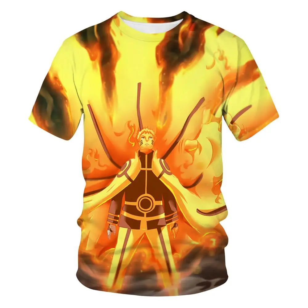 Мужская футболка с круглым вырезом Наруто классная героями мультфильмов для