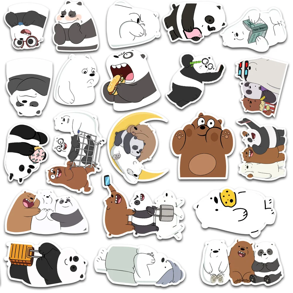 Pegatinas impermeables de nevera para guitarra, Maleta de Graffiti, dibujos animados de Anime tres, oso, venta al por mayor, novedad de 2021-2