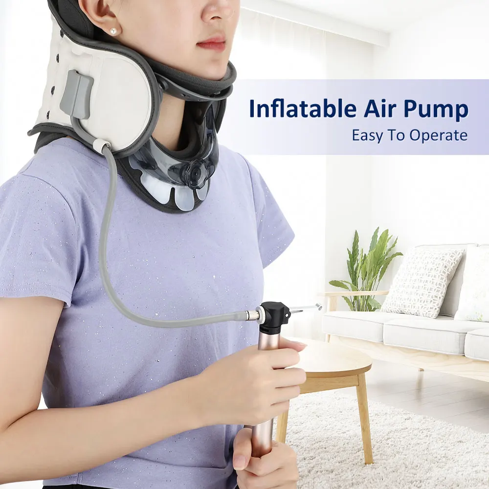 Устройство для вытяжки шеи с помощью воздушного насоса регулируемое Надувное