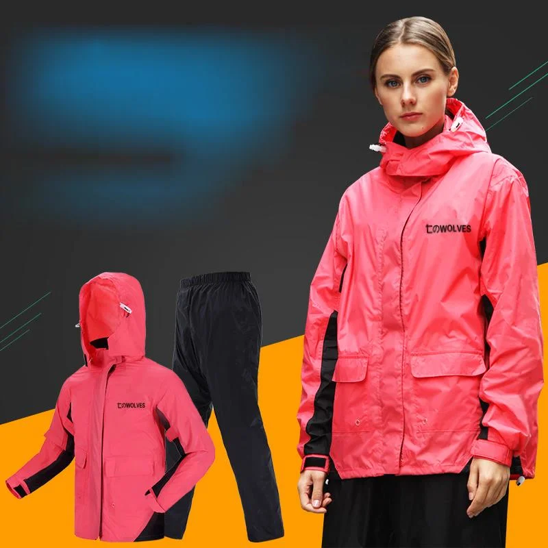

Korean Women Raincoat Set Thin Split Motorcycle Windcoat Camping Outdoor Bicycle Windproof Chubasquero Mujer Rain Gear ED50YY