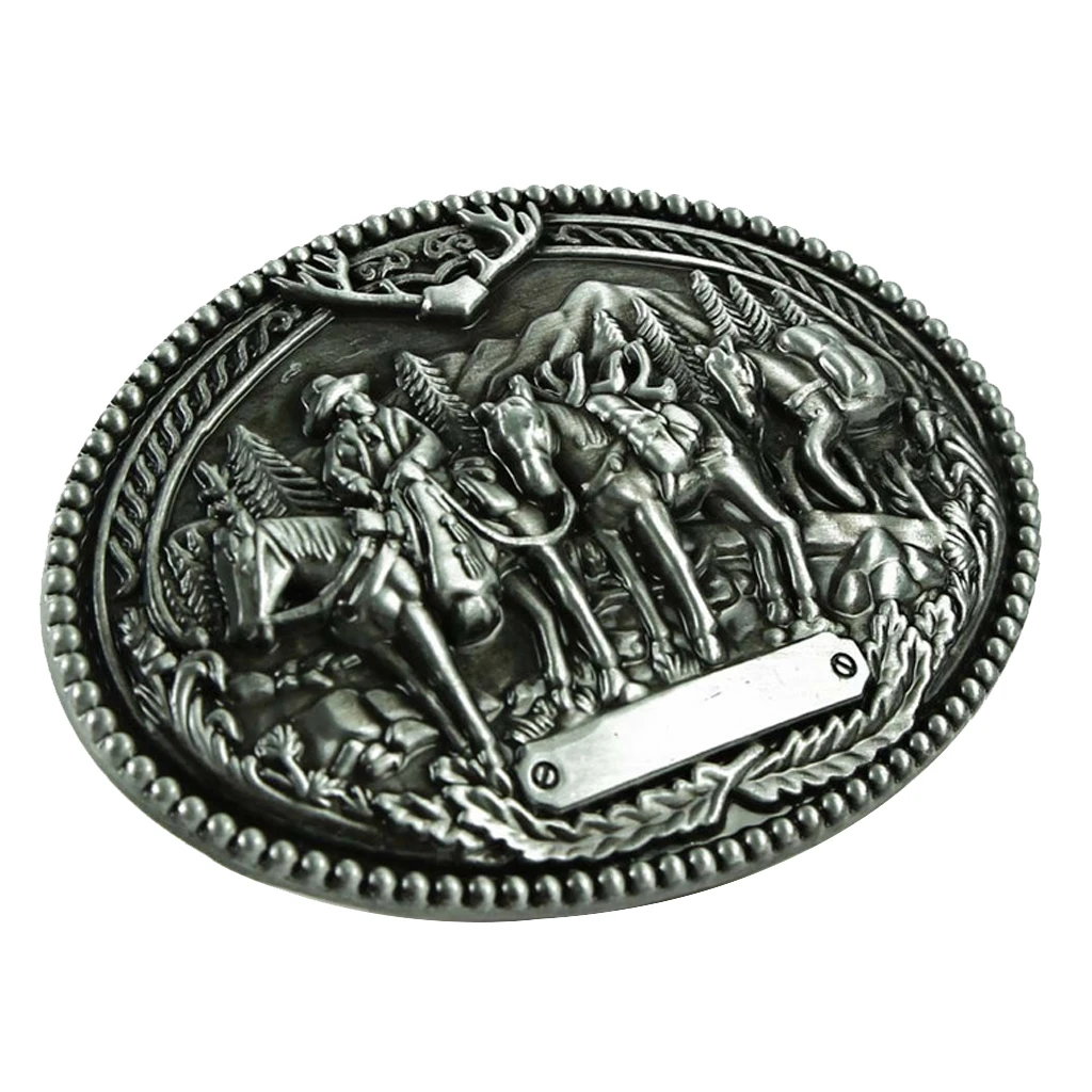

Vintage Flower Horse Man Tattoo Mens Belt Buckle Western Cowboy пряжка для ремня