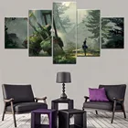 Модульные холщовые постеры из 5 панелей с изображением игр NieR Automata 2B, настенные художественные картины аксессуары для картин, домашний декор, украшение для гостиной