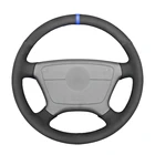 Сшитый вручную черный замшевый чехол на руль для Mercedes Benz C-Class W202 CL-Class C140 E-Class W210