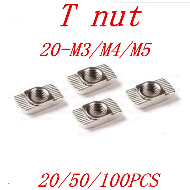 20 100 шт. M3/M4/M5 * 10*6 для слота серии 6 T гайка Молот т скользящая крепежный разъем 2020