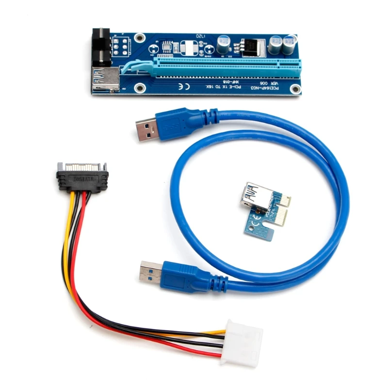 

USB 3.0 PCI-E Express 1x to 16x Extender Riser Board Card Adapter w/ SATA Cable