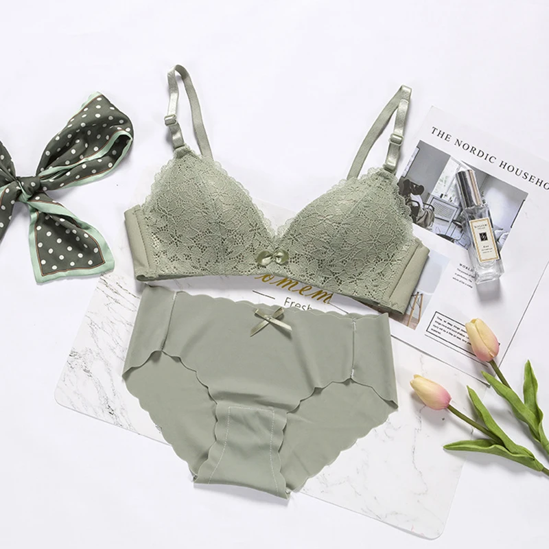 

Modal Tradition Comfortable Gathering Women'S Underwear Lace Lingerie Suit Rimless Lencera Without Steel Ring