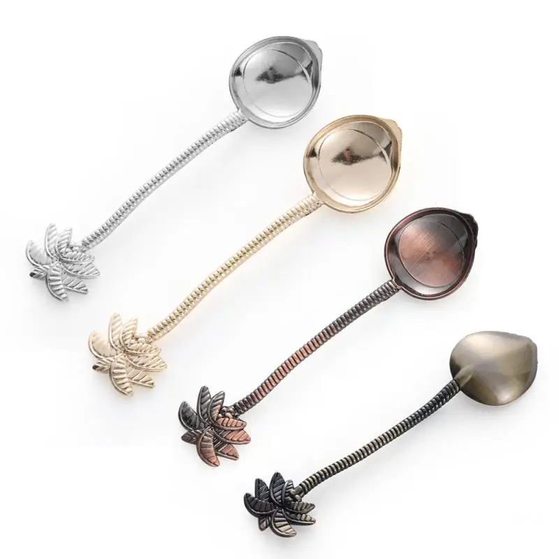 

6pcs Mini Coffee Spoon Coconut Tree Style Retro Icecream Scoop Dessert Spoon Luxury Cutlery Set Table Decor Tableware Flatware