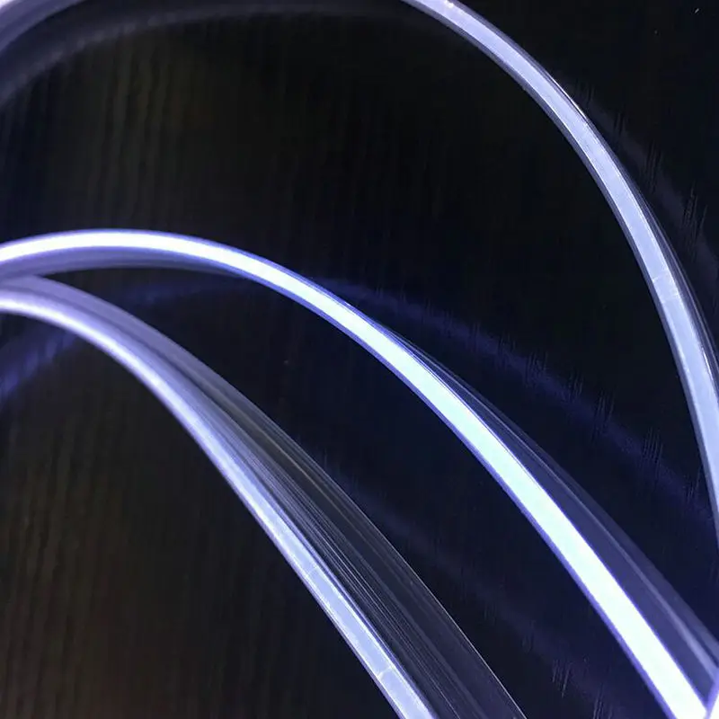 Мягкий Dia.2mm/3 мм прозрачные искусственные бриллианты, Т-образный юбка сторона свечение волоконно-оптический кабель светильник салона DIY ювелирных w/боковые ленты крыло из оргстекла ПММА монтажный разноцветная