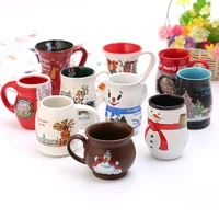 creative santa claus coffee cup lovely cartoon snowman ceramic cup christmas mug new year home decoration friend gift drinkware