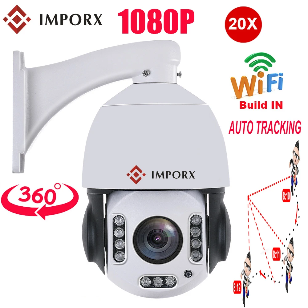 Full HD 2MP 20x зум Автоматическое отслеживание PTZ скорость купольная IP камера