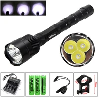 6000 lumens 3xxm l led weapon gun light white tactical hunting flashlightrifle scope airsoft mountremote switch18650charger