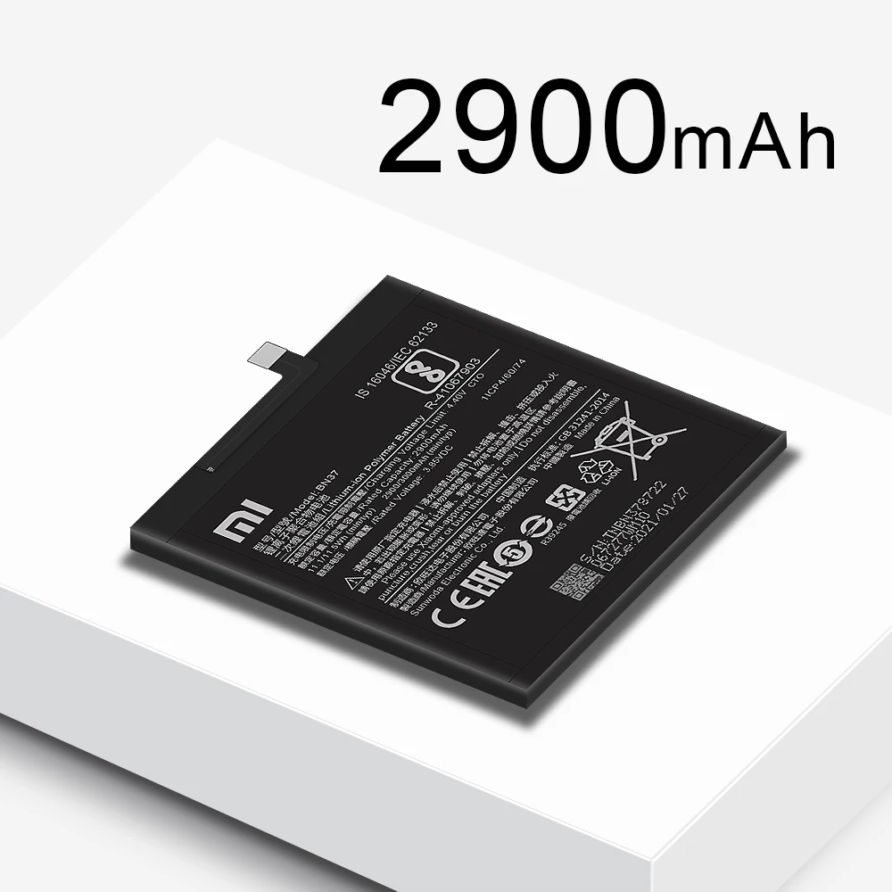 Оригинальный аккумулятор Xiaomi BN37 для Redmi 6 Redmi6 6A 2900 мАч Высококачественная батарея