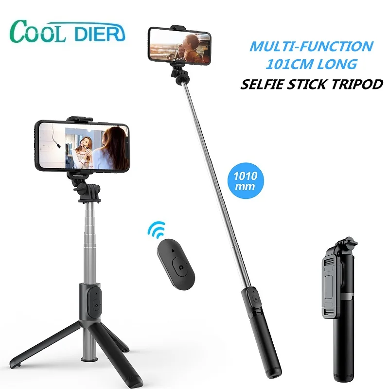 

COOL DIER 4 in 1 Bluetooth Wireless Selfie Stick Mini Tripod Extendable Monopod With Remote shutter For Phone For Gopro Cameras