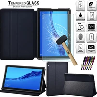 protective case for huawei mediapad m5 lite 10 1mediapad m5 10 8 flip soft leather tablet case tablet tempered glass stylus