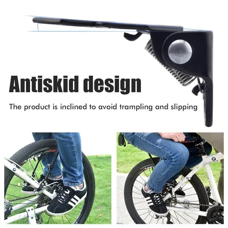 Черные велосипедные зажимные стальные осевые складные подножки для горных