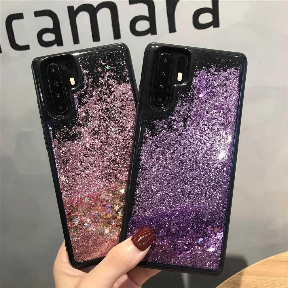 Черный силиконовый бампер динамичный жидкий песок чехол для samsung Galaxy Note 10 плюс 9 8 5