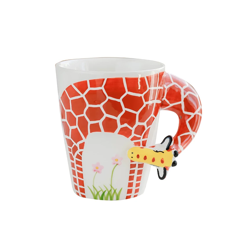 Креативный Жираф орангутанг керамическая чашка 3D мультяшная ручная рисованная