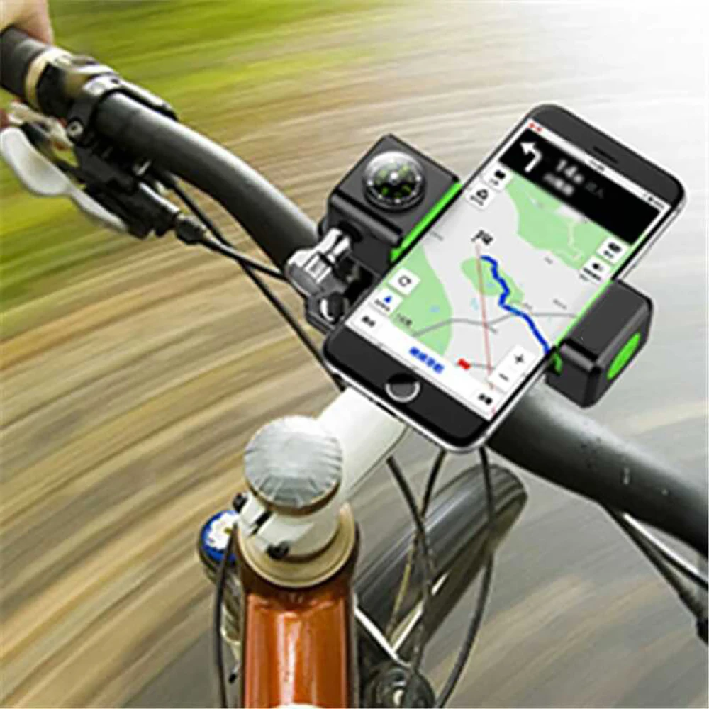 Велосипедный вращающийся держатель для телефона с компасом фиксированный