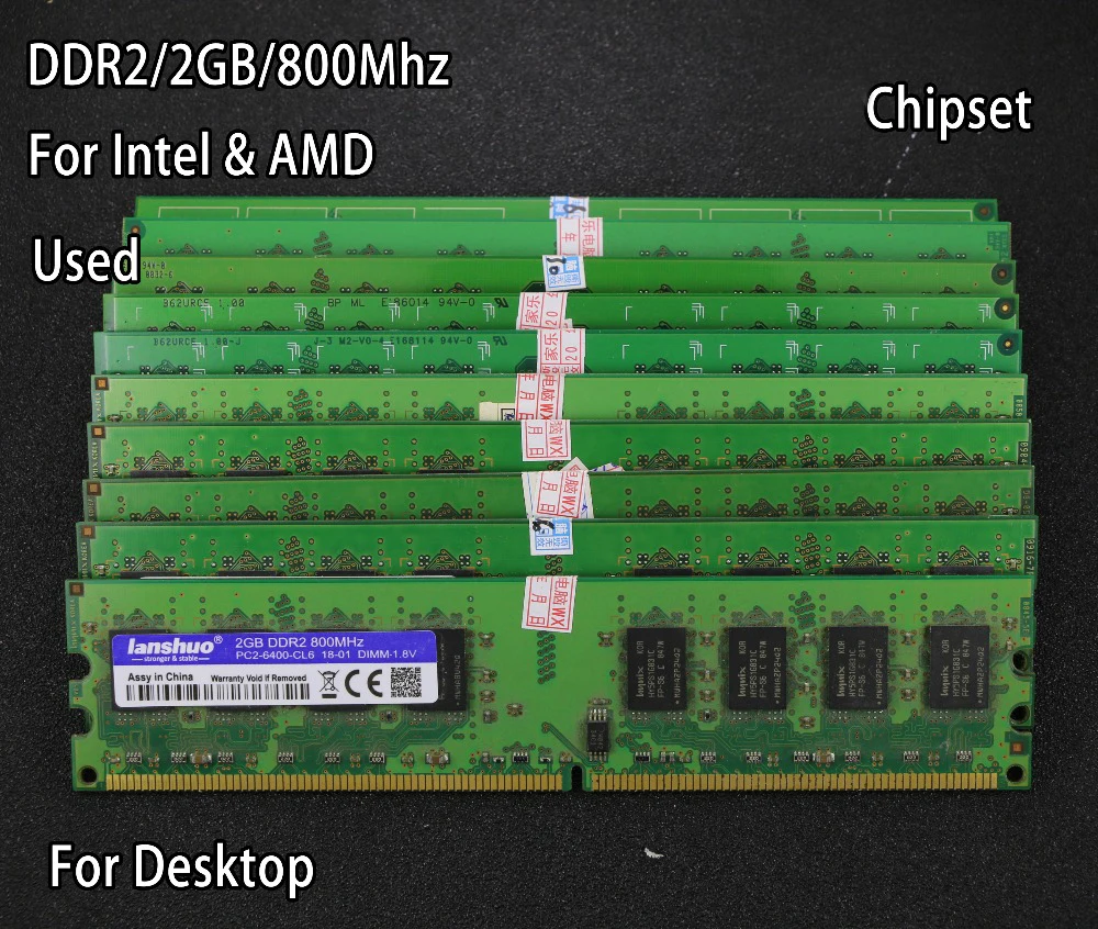 Набор микросхем используется 2 Гб DDR2 PC2-6400 800 МГц Настольный ОЗУ ПК Память DIMM ram 240 контакты для AMD для intel 2g 4g 800