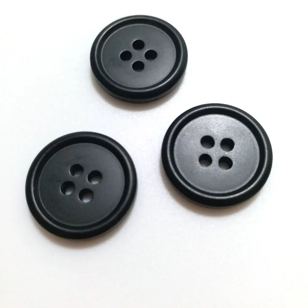 3pcs/lot high grade 15/20mm natual real horn buttons 4 hole black horn buttons for men women's suits coat sewing button images - 6