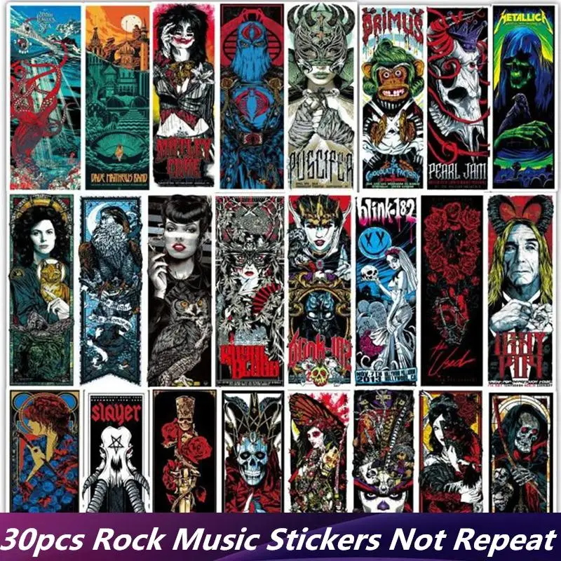 30 шт./лот ужасные стикеры в стиле панк-рок музыка граффити скейтборд ноутбук
