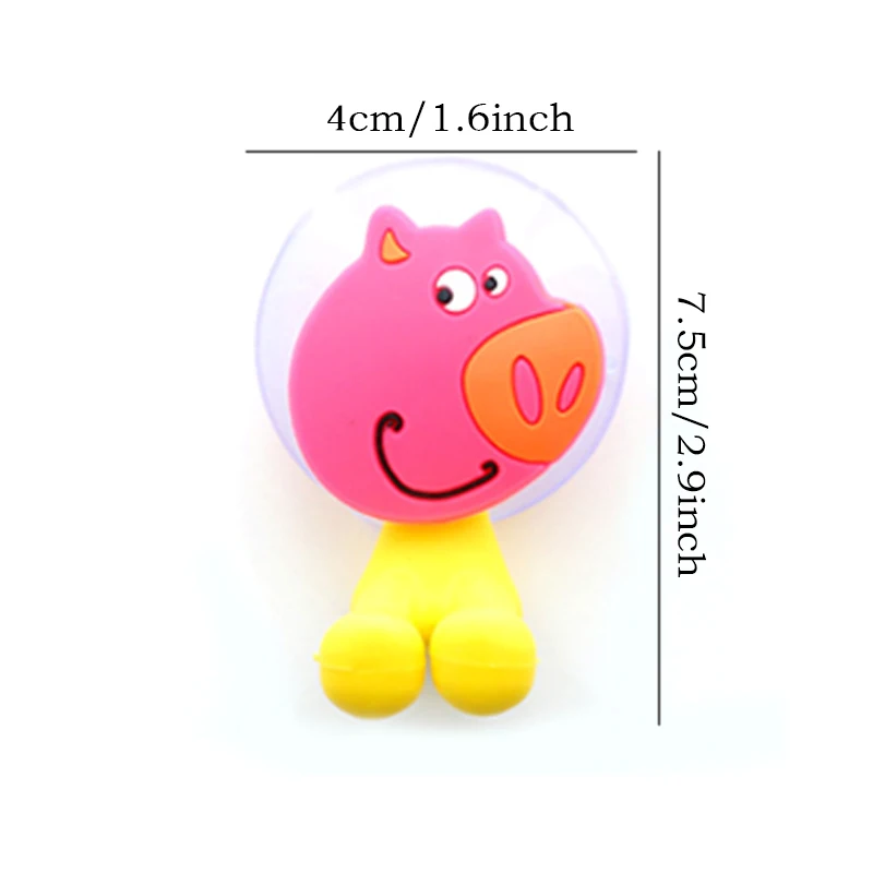 Cute Cartoon Animal Home Toothbrush Holder Wall Mounted Tooth brush Storage Rack With Suction Cup Bathroom Organizer | Дом и сад