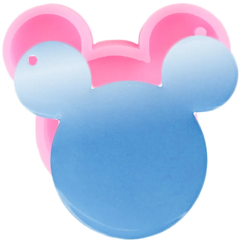 Блестящая форма головы мыши брелки силиконовые формы DIY ювелирных изделий