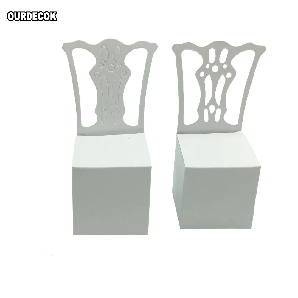 50 шт. держатель для карт в форме стула Свадебная коробка конфет подарочные
