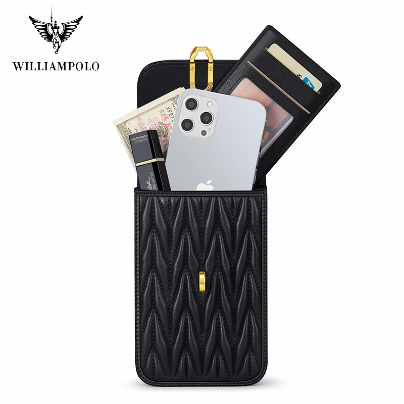 Goede Williampolo Mode Vrouwelijke Schoudertassen Echt Leer Vrouwen Crossbody Tas Luxe Designer Lingge Handtassen Kettingen Koeienhuid