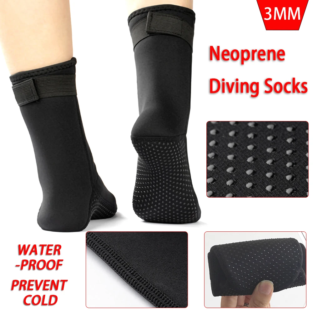 

Неопреновые носки для дайвинга для мужчин и женщин, теплый водонепроницаемый пляжный костюм, 1 пара, Нескользящие, для храпа, серфинга, для п...