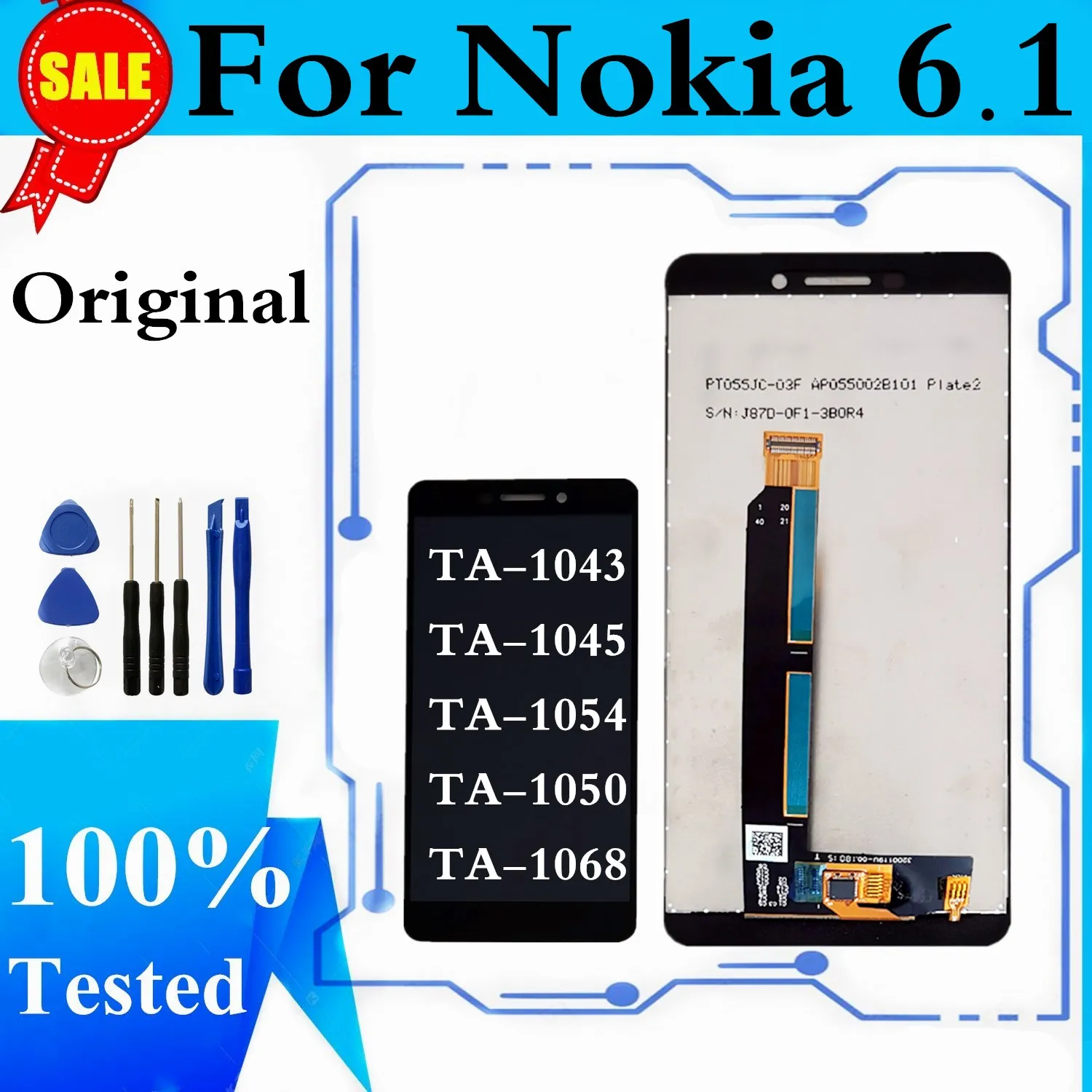 Оригинальный ЖК-дисплей для Nokia 6 1 TA-1043 TA-1045 сенсорный экран с дигитайзером в сборе