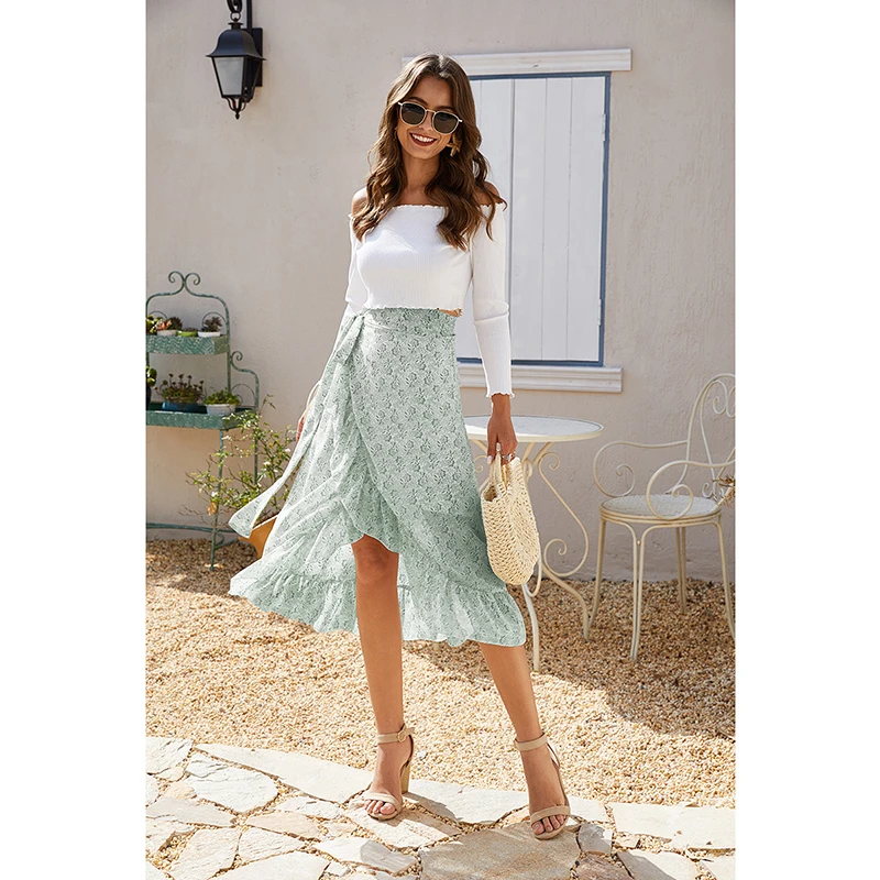 

Женские юбки джинсовые шорты, с завышенной талией, вечерние повседневные галстуком-бабочкой, на шнуровке, с цветочным принтом Асимметрична...