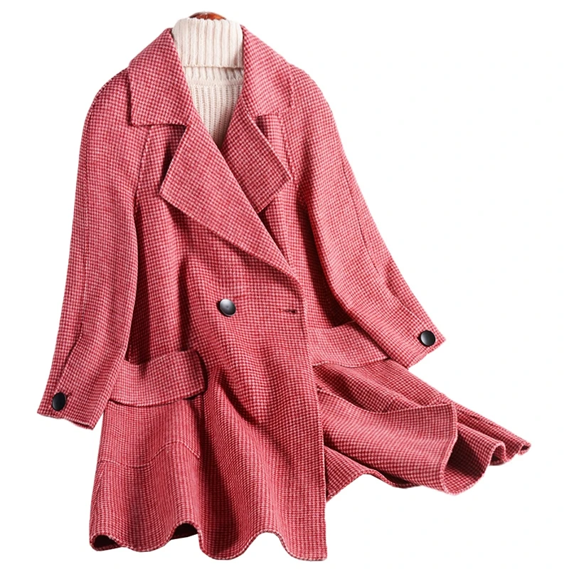 

JCHB 2021 that turn over season for spirit's high-end double-sided, female winter coat cloth coat the rate up to yuan