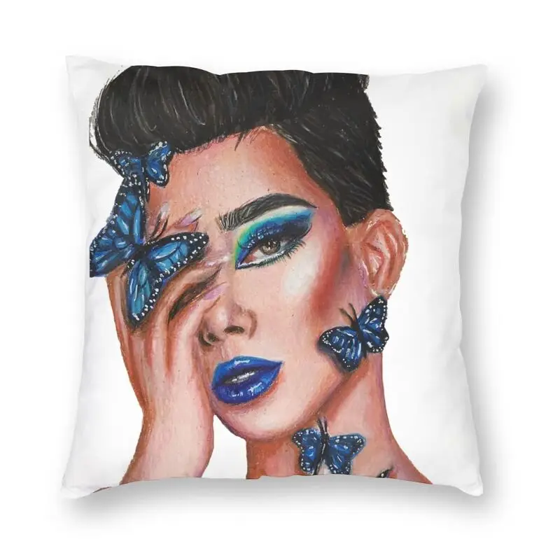 

James Charles Butterfly Cushion Cover 45x45cm Home Decor 3D Printing Throw Pillow for Living Room Two Side Decorative Cushion