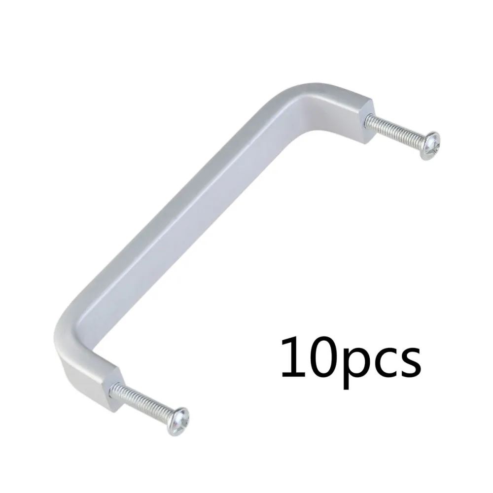

10pcs Aluminum Alloy Kitchen Cupboard Cabinet Drawer Door Knobs Handle (Silver)