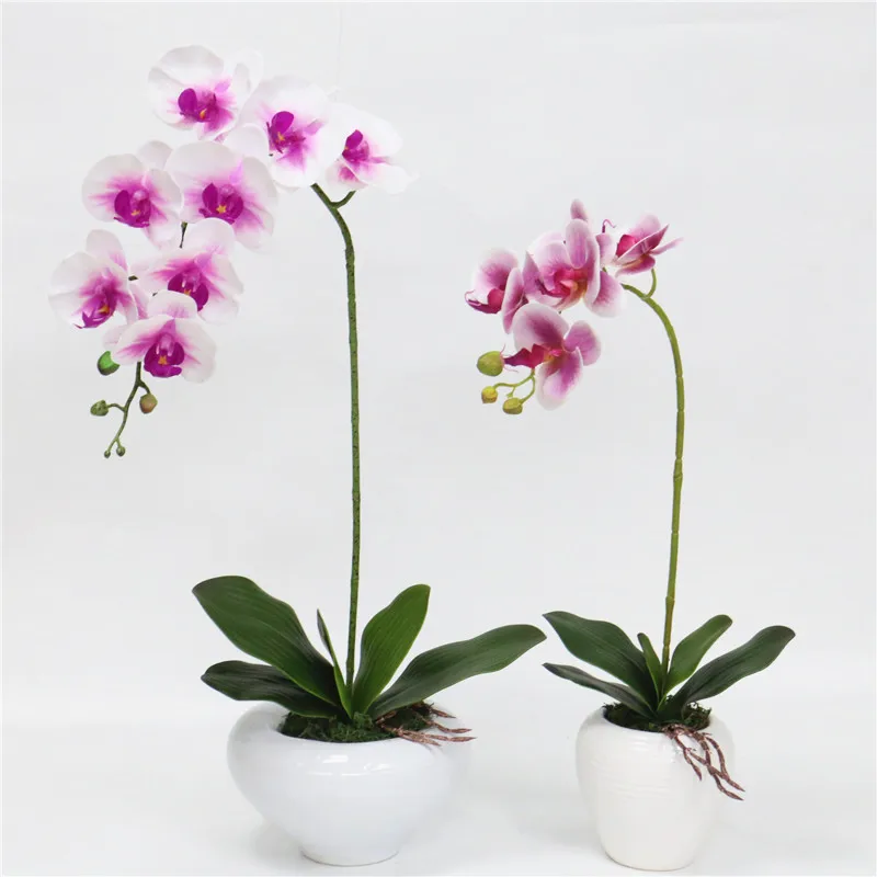 1 шт. Настоящий сенсорный Искусственный растительный лист phalaenopsis лист PU растение декоративный цветок материал вспомогательный лист домашний сад Рождественский Декор искусственные цветы тычинки цветов статуэтки