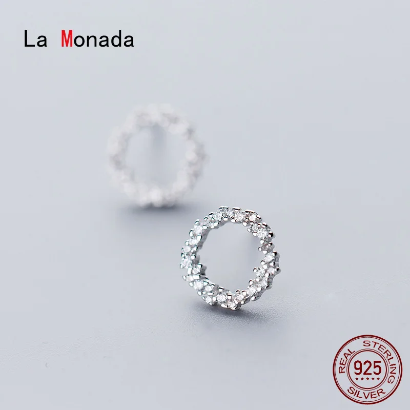 

Женские серьги из серебра 925 пробы La Monada, маленькие серьги из серебра 925 пробы с цветком Для Пирсинга Ушей, ювелирные украшения из серебра 925 п...