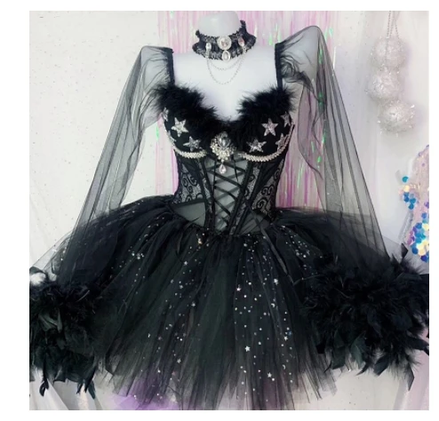 

Мини-юбка-пачка, 3 предмета, сексуальный костюм, черное перо, сетка, боди, леди, музыкальный фестиваль, бар, клуб диско вечеринка, танцевальная сценическая одежда