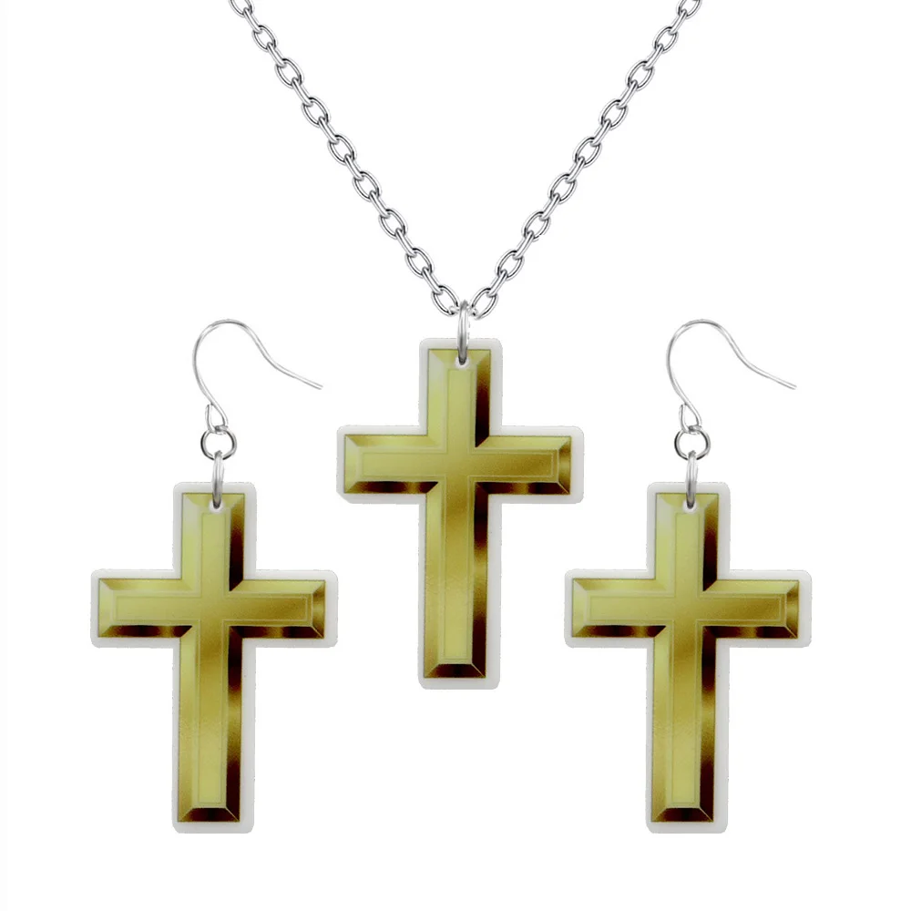 2019 модные подарки для девочек ювелирные изделия акриловый плоский золотой крест