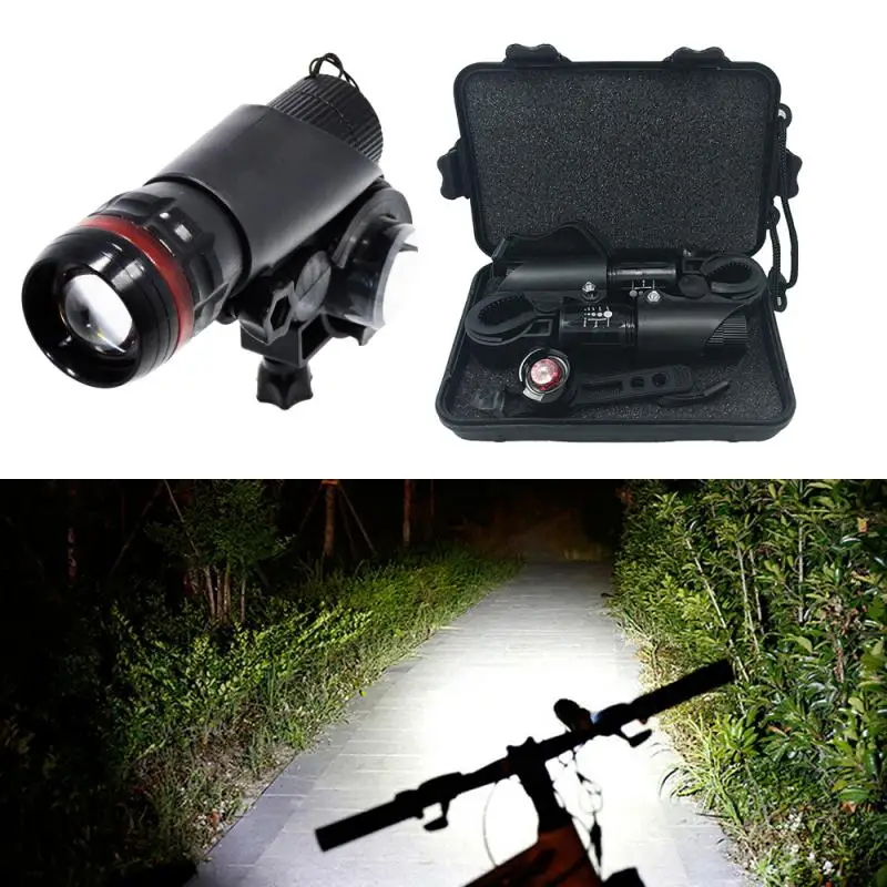 

2x Taillight LED Bike Bicycle Cycle Zoomable Torch Front Light Bicycle Rear Lamp Cycling Equipment