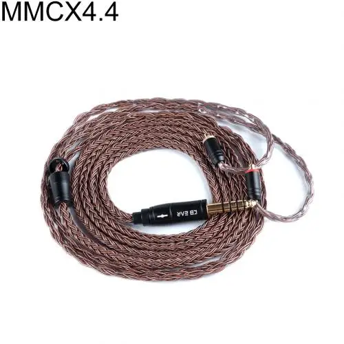 MMCX 4 4 Прочный 16 Core посеребренный кабель 2,5/3,5/4,4 мм сбалансированный кабель для обновления наушников с MMCX/2Pin для плотным верхним ворсом KZ ZSN ZS10 PRO AS12 ОСО - Цвет: MMCX 4 4