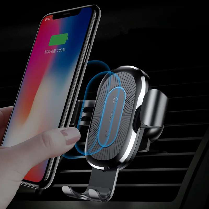 Автомобильное беспроводное зарядное устройство Baseus Qi для iPhone 11 Pro XS Max X 10 Вт