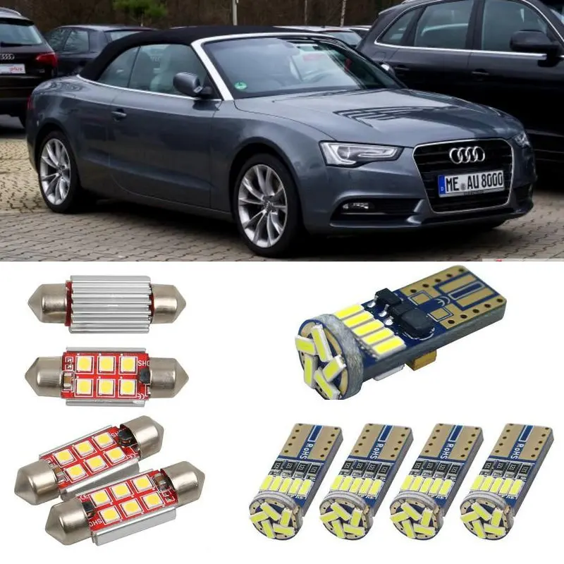 

Interior led Car lights For audi A5 convertibie 8f7 cabrio Reading dome bulbs for cars error free License Plate Light 12pc/lot