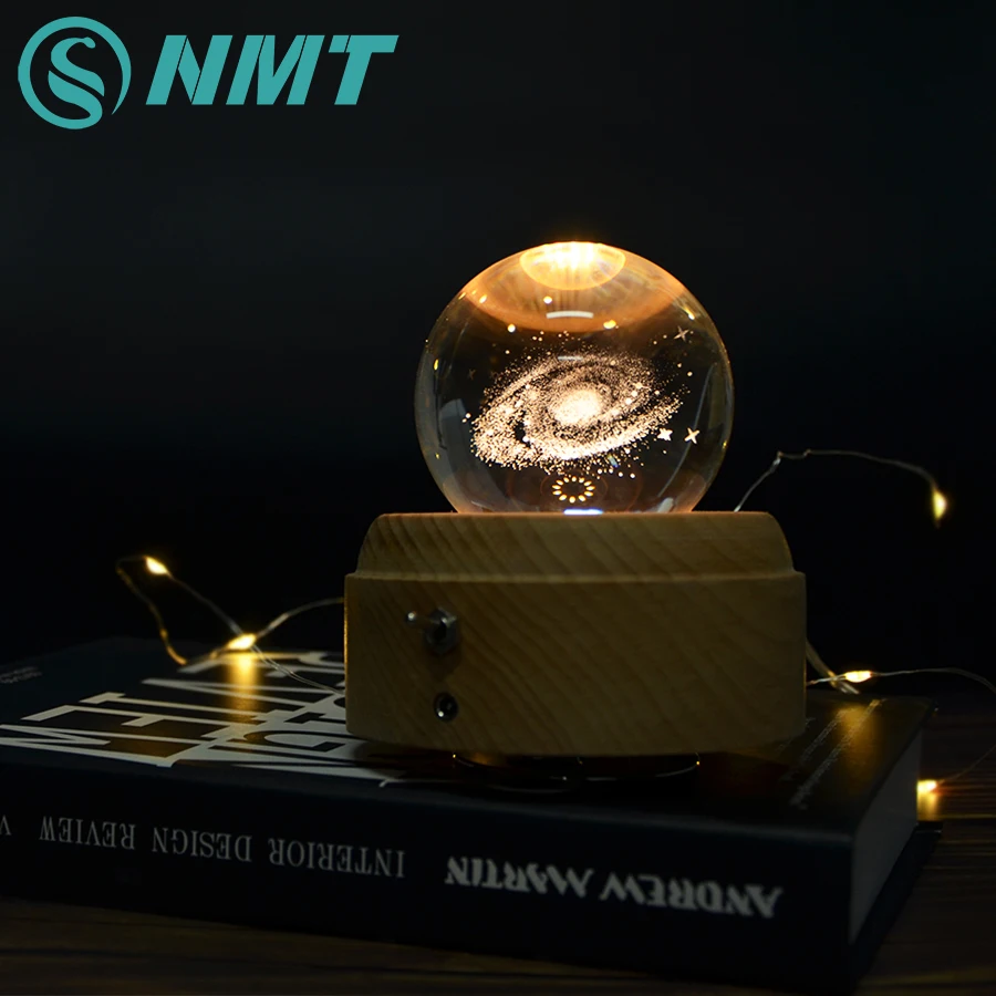 3D usb зарядка хрустальный шар Вселенная Ночник музыка вечерние Рождество День