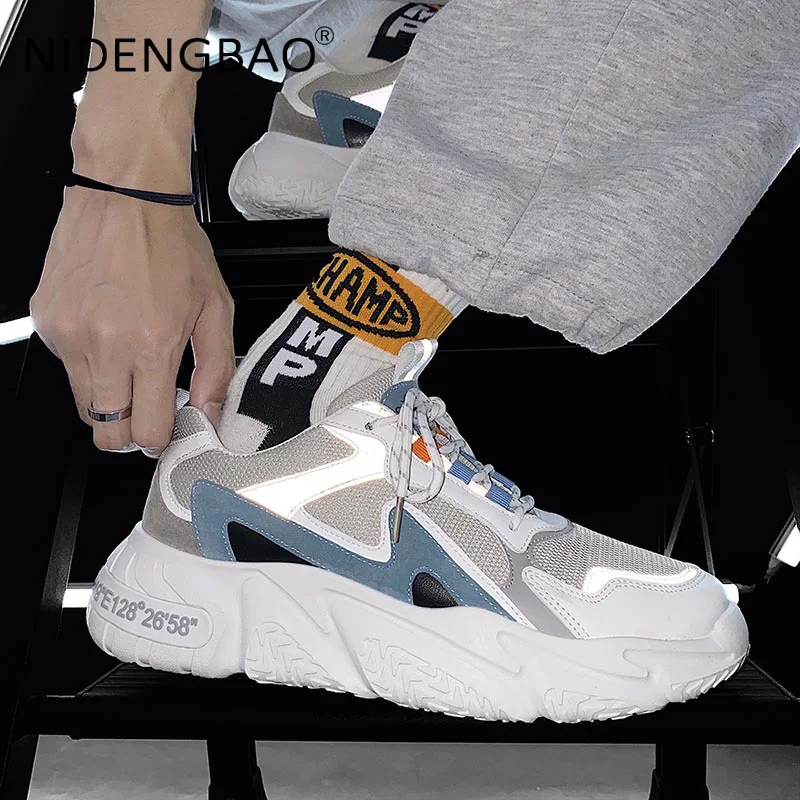 Men Chunky Shoes Autumn Fashion Male Sneakers Mesh Breathable Outdoor Walking Running Causal Sports Shoes Platform Footwear