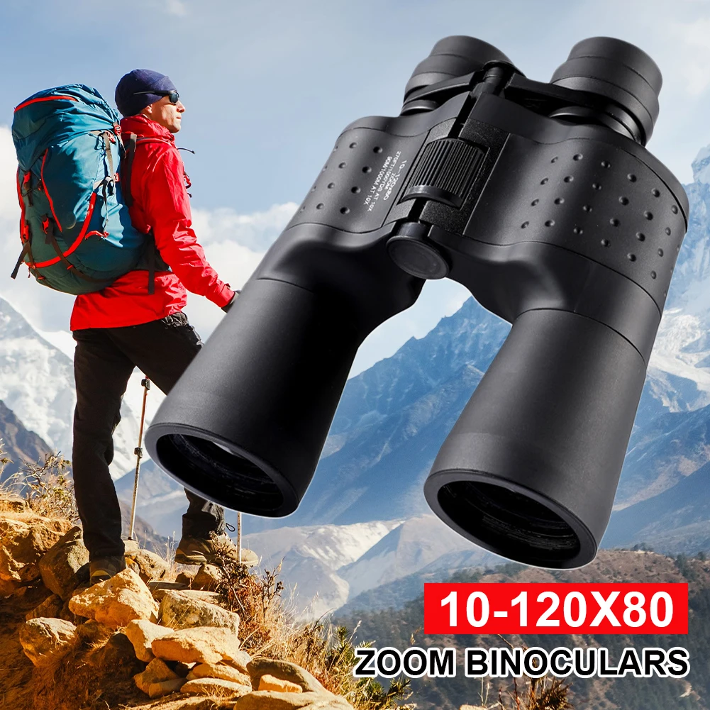 

Бинокль с увеличением 10-120X80 HD, мощный оптический телескоп с широким углом обзора для кемпинга и охоты