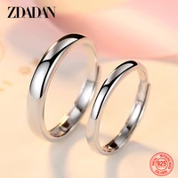 zdadan 925 sterling silver fashion smooth couple ring for women men wedding jewelry anniversary gift