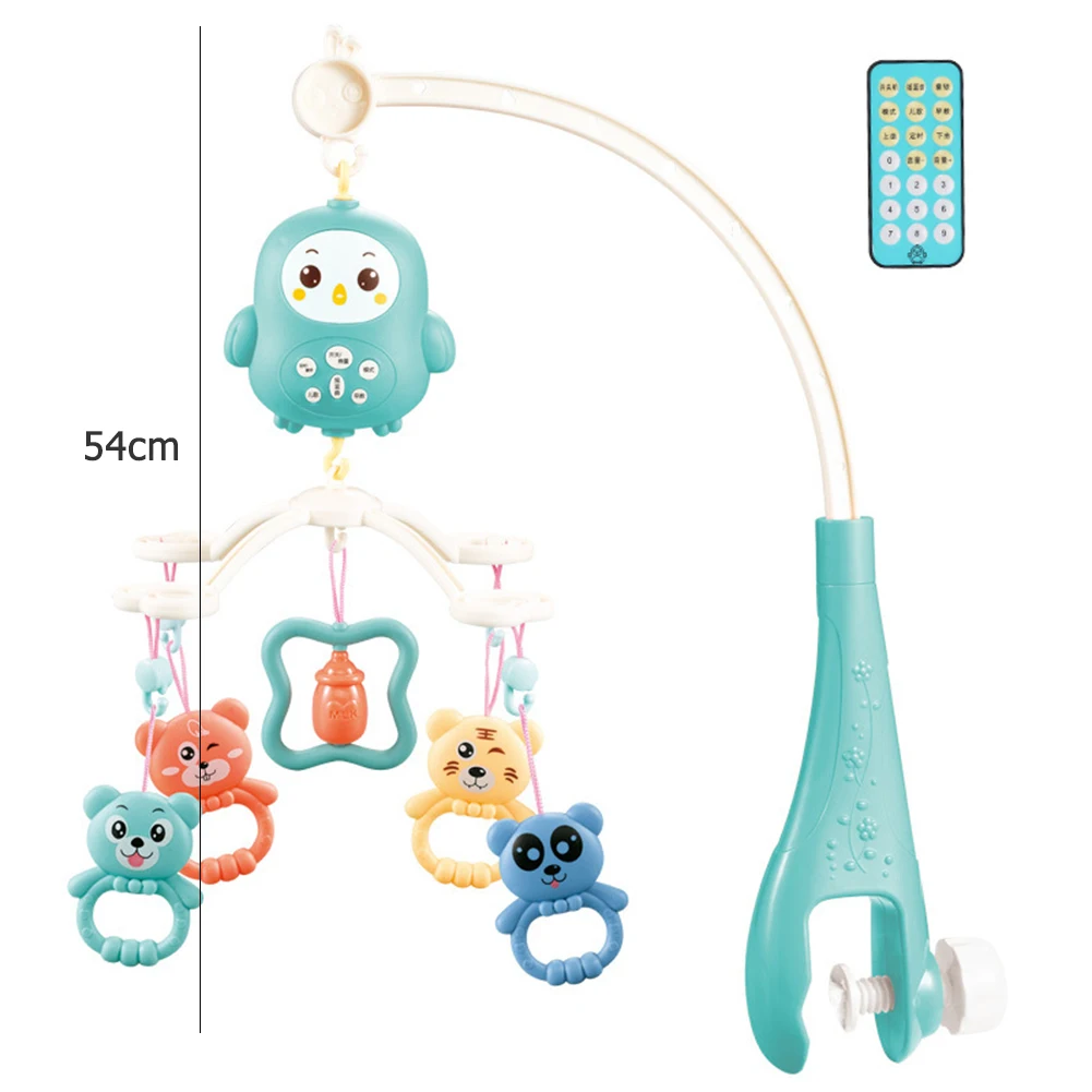 

Newborn Infant Crib Mobile Bed Bell Soothing Musical Baby Crib Mobile Bracket Remote Control Musical Baby Rattles